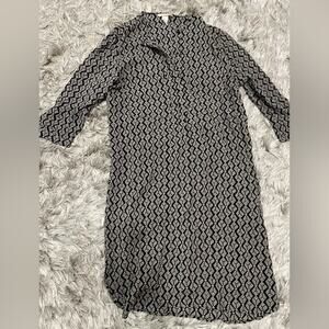 H&M Sheath Pull Over Dress Black White EU 38 US Size 8
